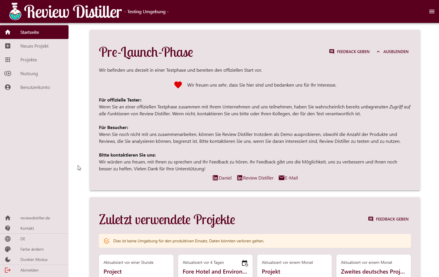 Onboarding / projects